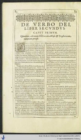 De Verbo Dei, Liber Secundus.