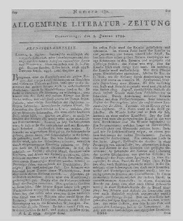 Italienische medicinisch-chirurgische Bibliothek oder Uebersetzungen und Auszüge aus den neuern Schriften italienischer Aerzte und Wundärzte. Bd. 3, St. 1-2. Hrsg. von K. G. Kühn und K. C. L. Weigel. Leipzig: Müller 1796