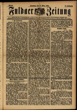 Ausgabe vom Samstag, den 10. März 1894.