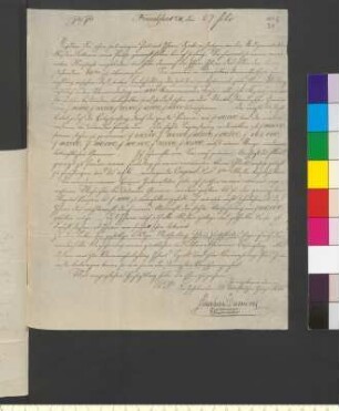 Brief von Dumont, Bernhard an Goethe, Johann Wolfgang von
