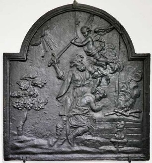 Kaminplatte, Abraham opfert Isaak