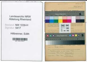 Entnazifizierung Edith Hillbrenner , geb. 15.03.1911 ()
