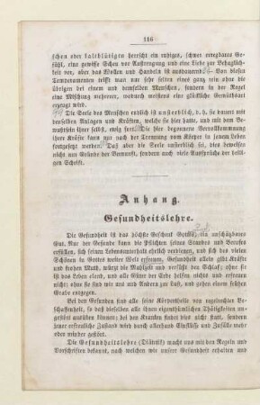 Anhang. Gesundheitslehre