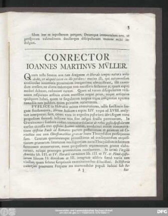Conrector Ioannes Martinus Müller.