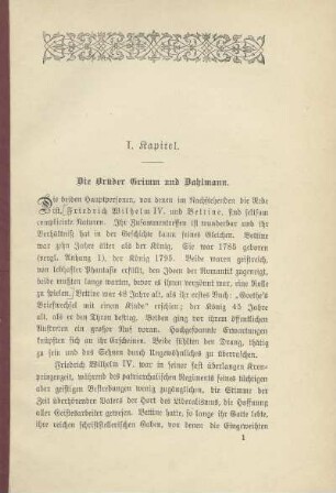 I. Kapitel. Die Brüder Grimm und Dahlmann