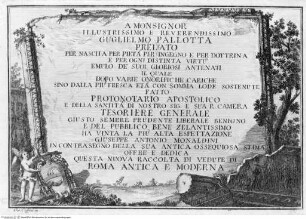 Nuova raccolta delle megliori vedute antiche e moderne di Roma disegnate ed incise da Giovanni Cassini, Widmung