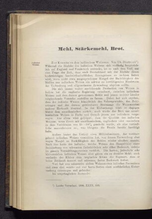 Mehl, Stärkemehl, Brot