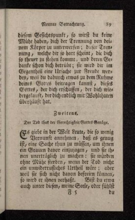 Zweitens. Der Tod thut der Gerechtigkeit Gottes Genüge.