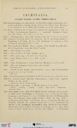Criminalia (Nr. 2814-2855)