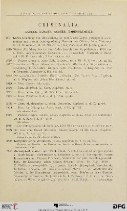Criminalia (Nr. 2814-2855)