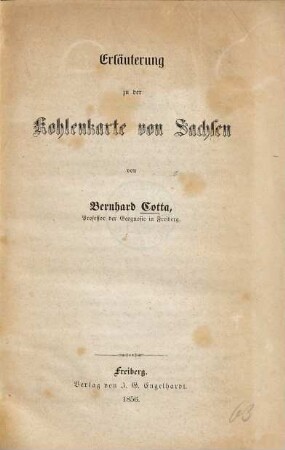 Erläuterung zu der Kohlenkarte von Sachsen