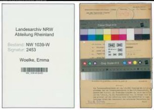 Entnazifizierung Emma Woelke , geb. 08.10.1890 (Postinspektorin)