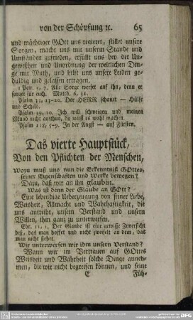 Das vierte Hauptstück, Von den Pflichten der Menschen