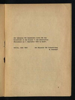 Der Lehrplan für ...