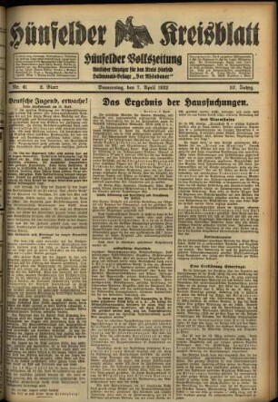 Zweite Ausgabe vom Donnerstag, den 07. April 1932.