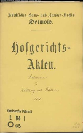 Ostmann, Kord in Lage gegen Bürgermeister Nolting und Musikant Friedrich Rams - Schuldforderung