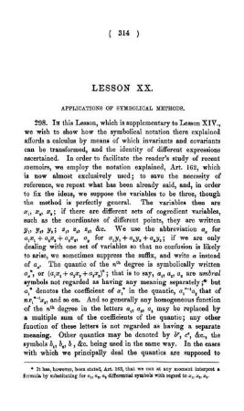 Lesson XX. Applications of symbolical methods.