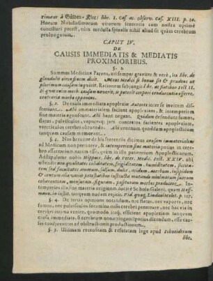 Caput IV. De Causis Immediatis & Mediatis Proximioribus.