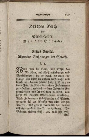 Erstes Capitel. Allgemeine Eintheilungen der Sprache