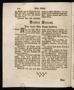 214-224, Articul 3. Von denen siben Haupt-Lasteren; ...