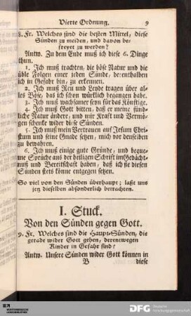 I. Stuck. Von den Sünden gegen Gott.