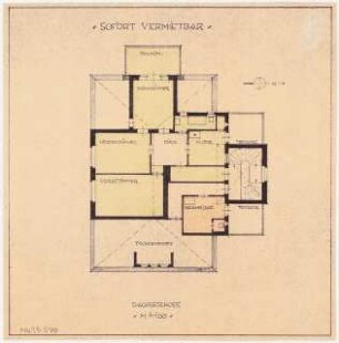 Umbau eines Landhauses Monatskonkurrenz Februar 1933: Grundriss Dachgeschoss 1:100
