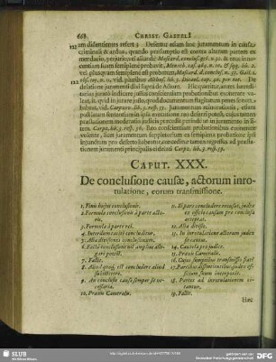 Caput XXX. De conclusion causae, actorum inrotulatione, eorum transmissione