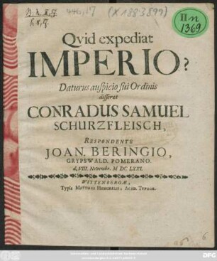 Quid expediat Imperio?