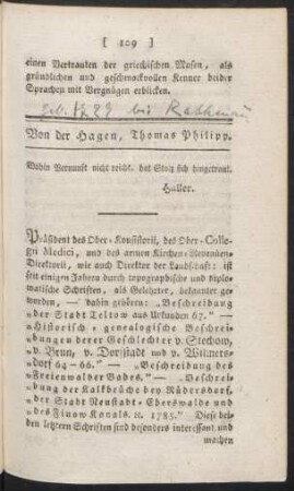 Von der Hagen, Thomas Philipp