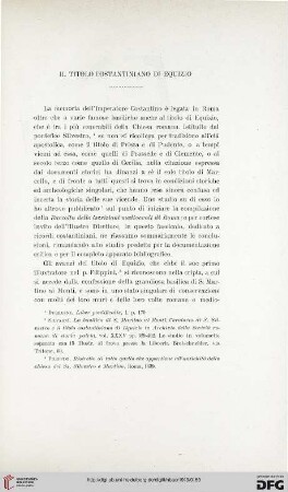 19: Il titolo Costantiniano di Equizio