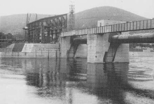Staustufe Freudenberg/Main im Bau