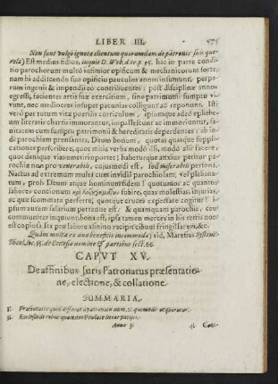Caput XV. De affinibus Iuris Patronatus praesentatione, electione, & collatione.
