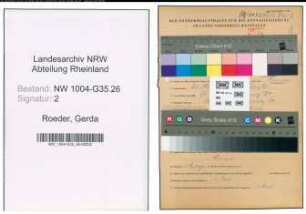 Entnazifizierung Gerda Roeder , geb. 20.10.1902 (Geschaeftsfuehrerin)