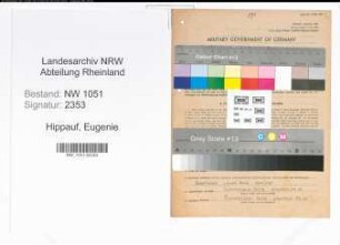 Entnazifizierung Eugenie Hippauf , geb. 22.05.1910 ()