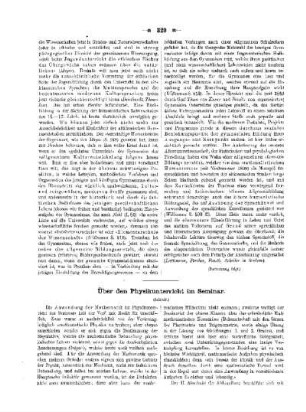Über den Physikunterricht im Seminar : (Schluss)