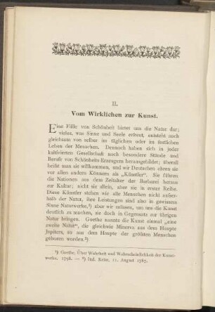 II. Vom Wirklichen zur Kunst.