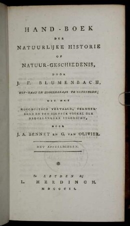 Hand-Boek der natuurlijke historie of natuur-geschiedenis : met afbeeldingen