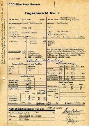 Tagesbericht Nr. 16 vom 01.06.1961