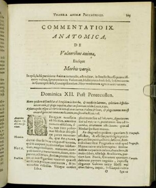 Commentatio IX. Anatomica, De Vulneribus animæ, Eiusque Morbis varijs.