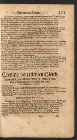 Exempel von etlichen Gleichnissen und Geistlichen deutungen/ ...