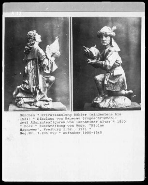 Zwei Adorantenfiguren vom Isenheimer Altar