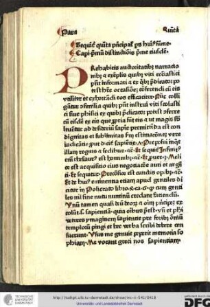 Capitulum primum distinctionis prime eiusdem.
