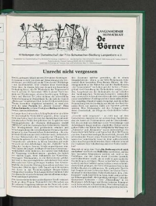 Unrecht nicht vergessen