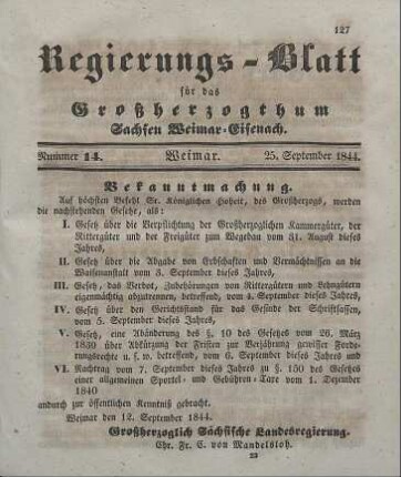 Nr. 14 : 25. September 1844