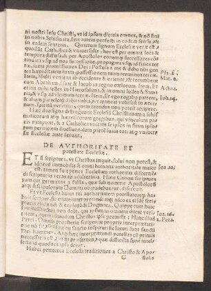 De Authoritate Et potestate Ecclesiae.