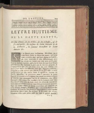 Lettre Huitieme. De la Haute Egypte
