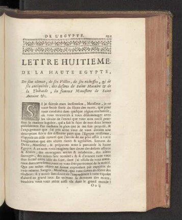 Lettre Huitieme. De la Haute Egypte