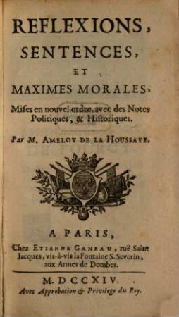 Reflexions ou sentences et maximes morales