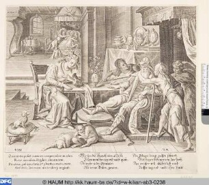 [Ein reicher Mann, von Krankheit angegriffen; A rich man attacked by sickness]