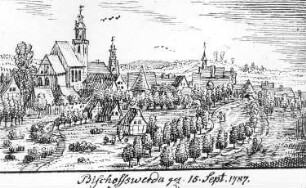 Bischofswerda. Stadtansicht, Zeichnung vom 15.9.1787, Repro